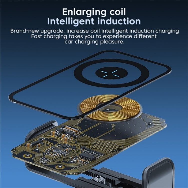 X11s 66W High Power Transparent Car Wireless Charger Phone Bracket(Titanium) - Wireless Charger Holders by buy2fix | Online Shopping UK | buy2fix