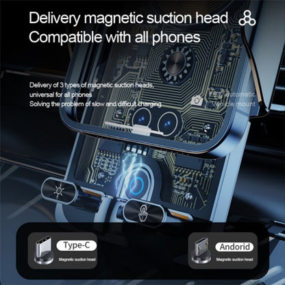 F18 With Infrared Sensor Phone Charging Aluminum Alloy Bracket Car Wireless Charger(Transparent Black) - Wireless Charger Holders by buy2fix | Online Shopping UK | buy2fix