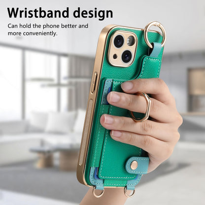 For iPhone 11 Pro Fashion Ring Card Bag Phone Case with Hang Loop(Green) - iPhone 11 Pro Cases by buy2fix | Online Shopping UK | buy2fix
