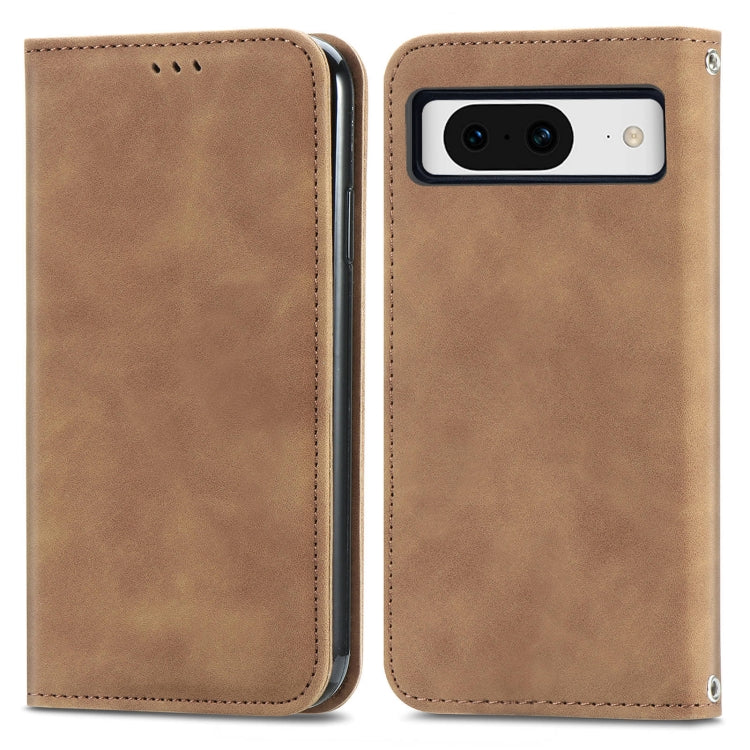 For Google Pixel 9 Retro Skin Feel Magnetic Flip Leather Phone Case(Brown) by buy2fix