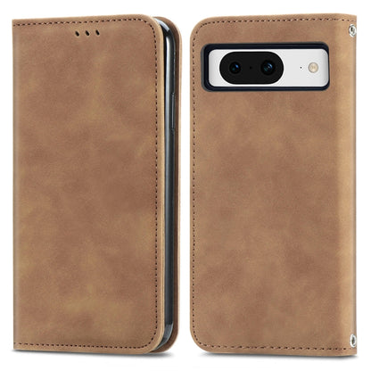 For Google Pixel 9 Retro Skin Feel Magnetic Flip Leather Phone Case(Brown) by buy2fix