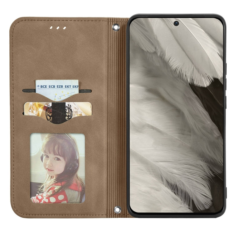 For Google Pixel 9 Retro Skin Feel Magnetic Flip Leather Phone Case(Brown) by buy2fix