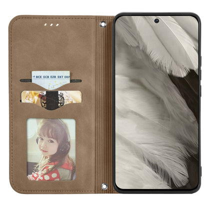 For Google Pixel 9 Retro Skin Feel Magnetic Flip Leather Phone Case(Brown) by buy2fix