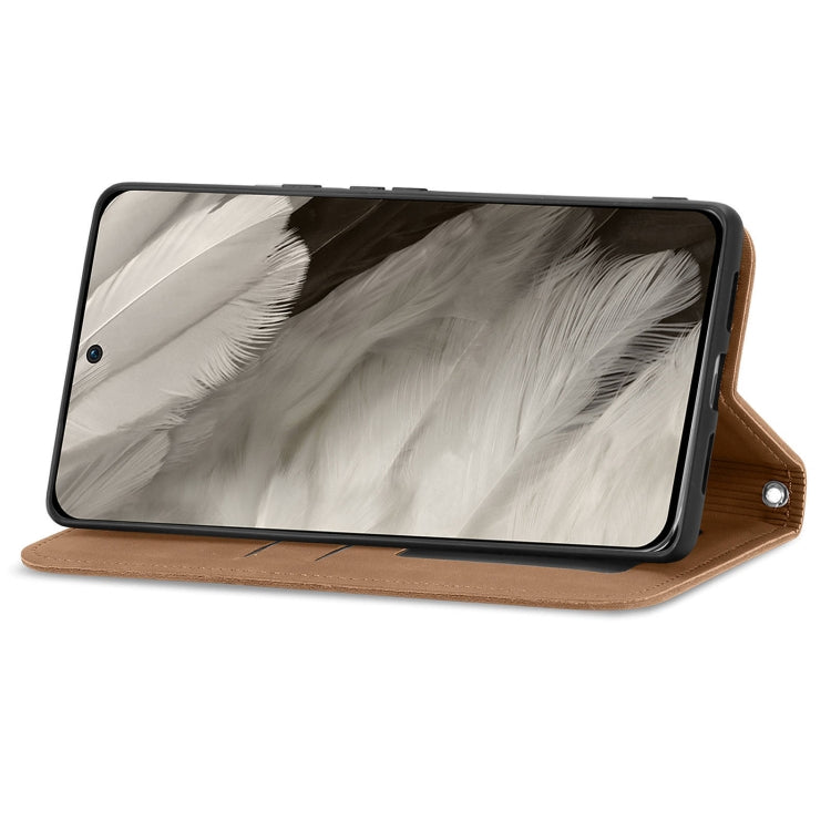 For Google Pixel 9 Retro Skin Feel Magnetic Flip Leather Phone Case(Brown) by buy2fix