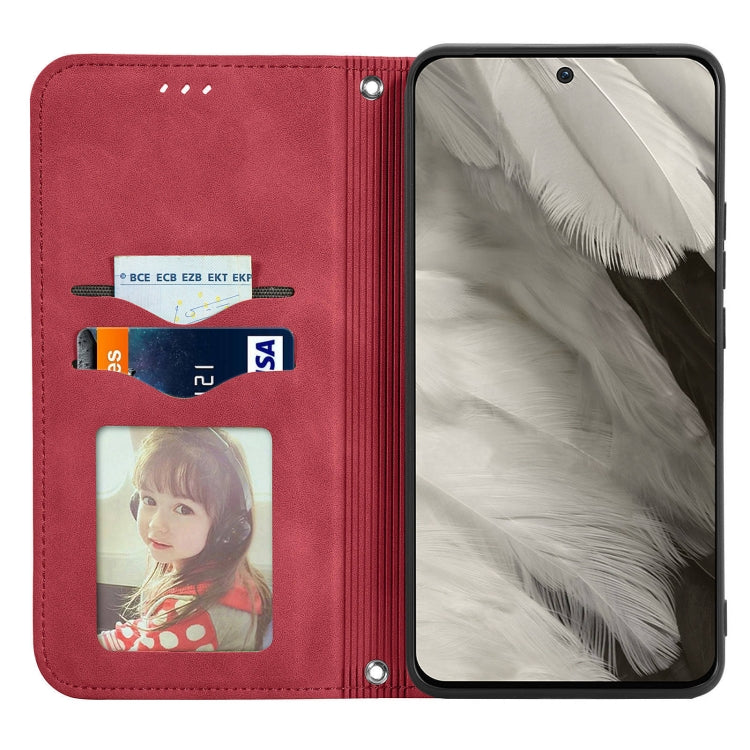 For Google Pixel 9 Retro Skin Feel Magnetic Flip Leather Phone Case(Red) by buy2fix