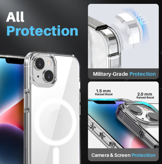 For iPhone 14 NORTHJO 5 in 1 Magsafe Clear Phone Case with 2pcs Screen Film + 2pcs Rear Lens Film - iPhone 14 Cases by NORTHJO | Online Shopping UK | buy2fix