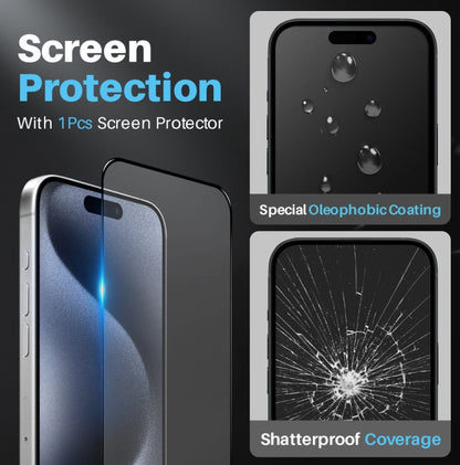 For iPhone 15 Pro NORTHJO 3 in 1 Clear Phone Case with Screen Film + Rear Lens Film - iPhone 15 Pro Cases by NORTHJO | Online Shopping UK | buy2fix