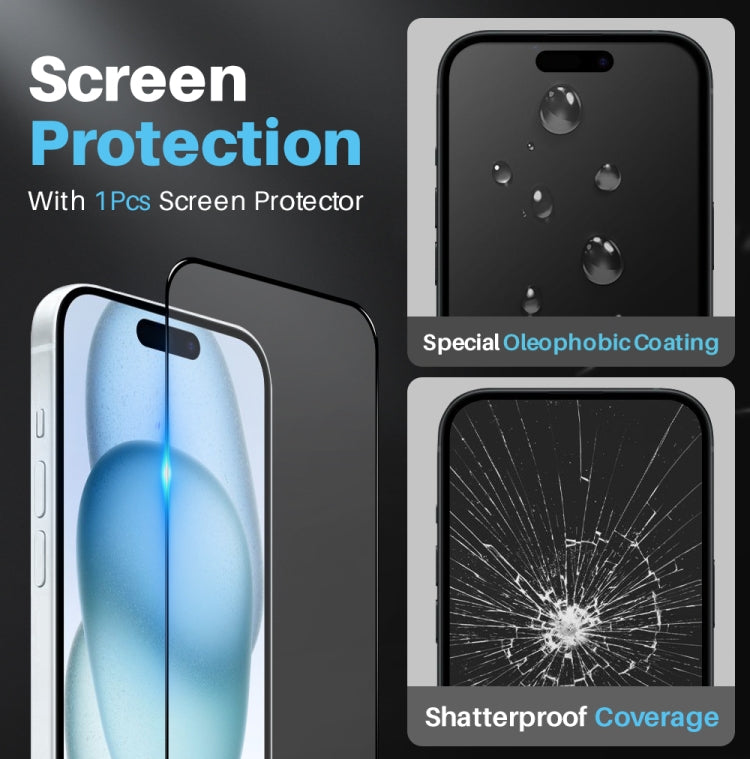 For iPhone 15 Plus NORTHJO 3 in 1 Clear Phone Case with Screen Film + Rear Lens Film - iPhone 15 Plus Cases by NORTHJO | Online Shopping UK | buy2fix