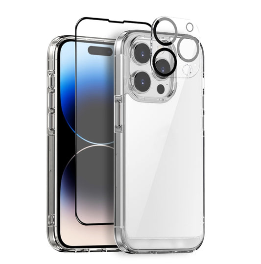 For iPhone 14 Pro NORTHJO 3 in 1 Clear Phone Case with Screen Film + Rear Lens Film - iPhone 14 Pro Tempered Glass by NORTHJO | Online Shopping UK | buy2fix