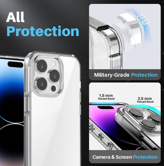 For iPhone 14 Pro Max NORTHJO 3 in 1 Clear Phone Case with Screen Film + Rear Lens Film - iPhone 14 Pro Max Cases by NORTHJO | Online Shopping UK | buy2fix