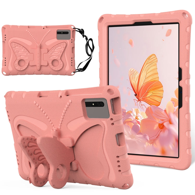 For Samsung Galaxy Tab S8 11 X700N Butterfly Bracket EVA Shockproof Tablet Case(Pink Orange) by buy2fix