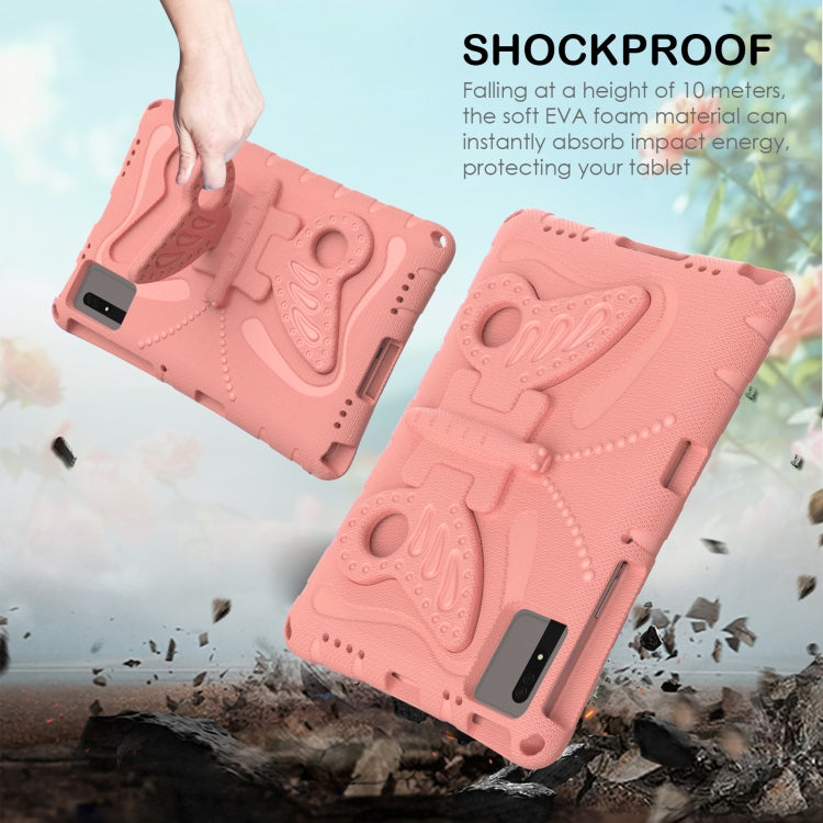 For Samsung Galaxy Tab S8 11 X700N Butterfly Bracket EVA Shockproof Tablet Case(Pink Orange) by buy2fix