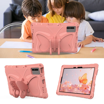 For Samsung Galaxy Tab S8 11 X700N Butterfly Bracket EVA Shockproof Tablet Case(Pink Orange) by buy2fix