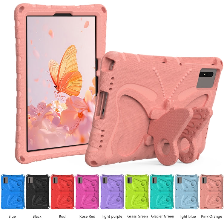 For Samsung Galaxy Tab S8 11 X700N Butterfly Bracket EVA Shockproof Tablet Case(Pink Orange) by buy2fix