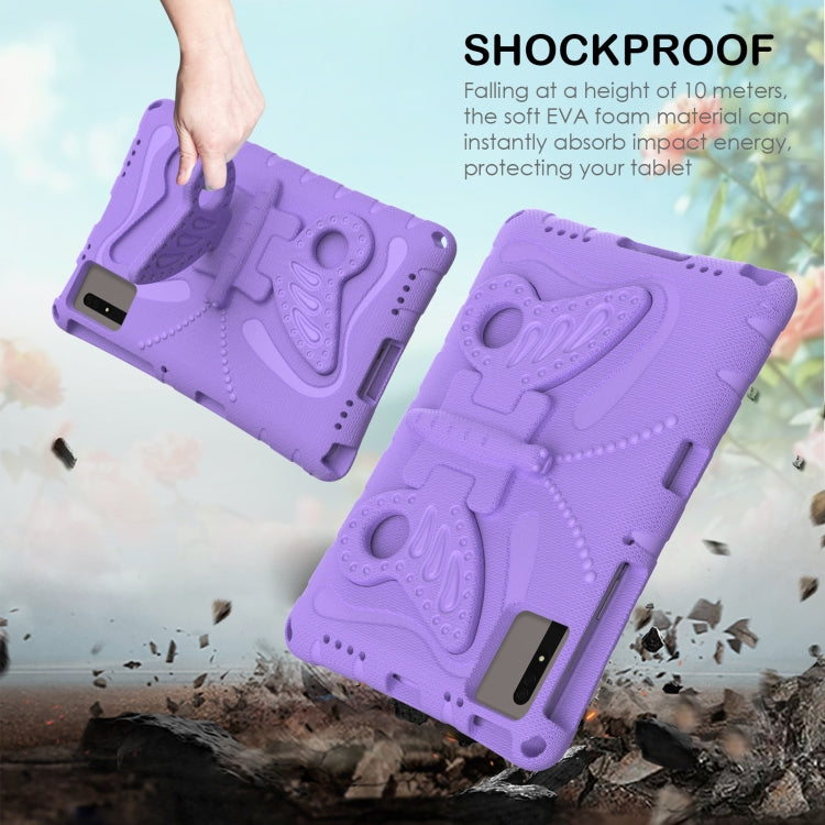 For Samsung Galaxy Tab S8 11 X700N Butterfly Bracket EVA Shockproof Tablet Case(Light Purple) by buy2fix