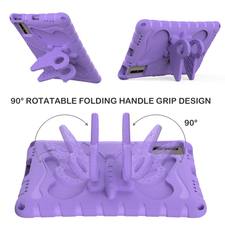 For Samsung Galaxy Tab S8 11 X700N Butterfly Bracket EVA Shockproof Tablet Case(Light Purple) by buy2fix