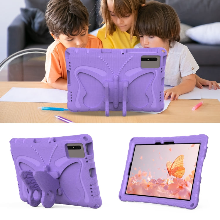 For Samsung Galaxy Tab S8 11 X700N Butterfly Bracket EVA Shockproof Tablet Case(Light Purple) by buy2fix