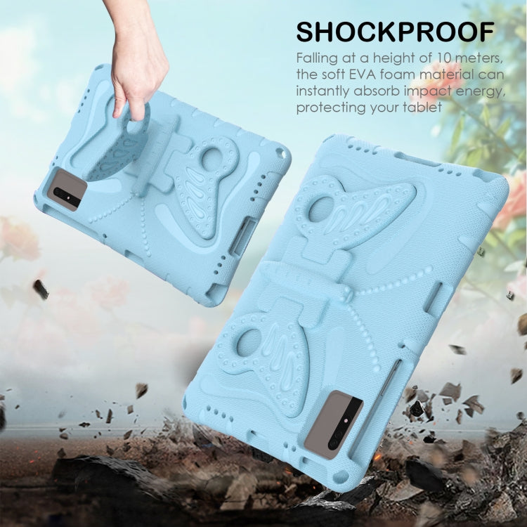 For Samsung Galaxy Tab S8 11 X700N Butterfly Bracket EVA Shockproof Tablet Case(Light Blue) by buy2fix