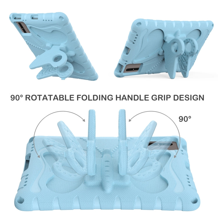 For Samsung Galaxy Tab S8 11 X700N Butterfly Bracket EVA Shockproof Tablet Case(Light Blue) by buy2fix