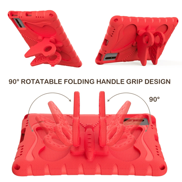 For Samsung Galaxy Tab S8 11 X700N Butterfly Bracket EVA Shockproof Tablet Case(Red) by buy2fix