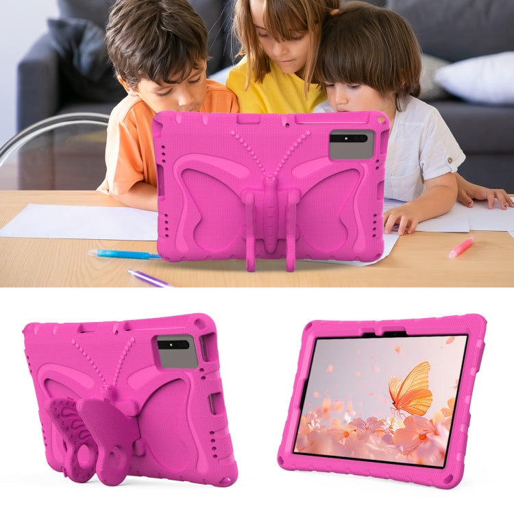 For Samsung Galaxy Tab S8 11 X700N Butterfly Bracket EVA Shockproof Tablet Case(Rose Red) by buy2fix