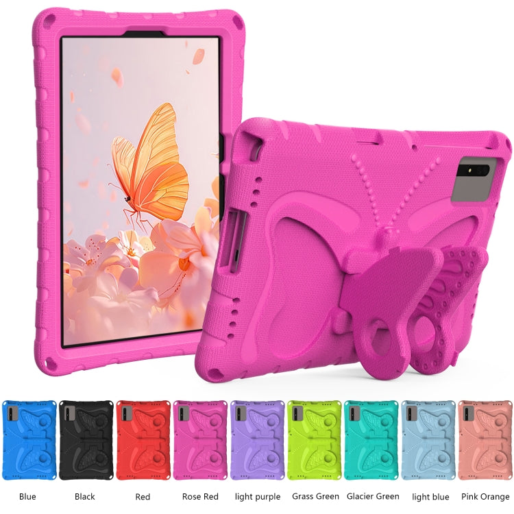 For Samsung Galaxy Tab S8 11 X700N Butterfly Bracket EVA Shockproof Tablet Case(Rose Red) by buy2fix