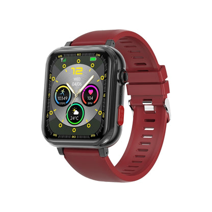 G18 1.83 inch Color Screen Smart Watch Silicone Strap, Support Noninvasive Blood Sugar / Uric Acid(Red) by buy2fix