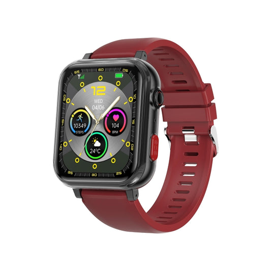 G18 1.83 inch Color Screen Smart Watch Silicone Strap, Support Noninvasive Blood Sugar / Uric Acid(Red) by buy2fix