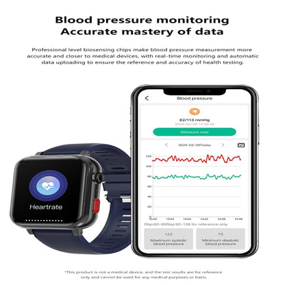 G18 1.83 inch Color Screen Smart Watch Silicone Strap, Support Noninvasive Blood Sugar / Uric Acid(Red) by buy2fix