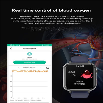 G18 1.83 inch Color Screen Smart Watch Silicone Strap, Support Noninvasive Blood Sugar / Uric Acid(Red) by buy2fix