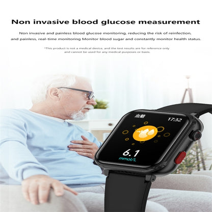 G18 1.83 inch Color Screen Smart Watch Silicone Strap, Support Noninvasive Blood Sugar / Uric Acid(Black) by buy2fix