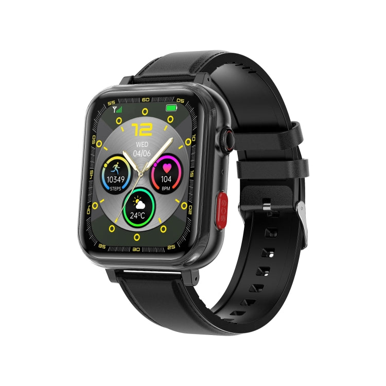 G18 1.83 inch Color Screen Smart Watch Leather Strap, Support Noninvasive Blood Sugar / Uric Acid(Black) by buy2fix