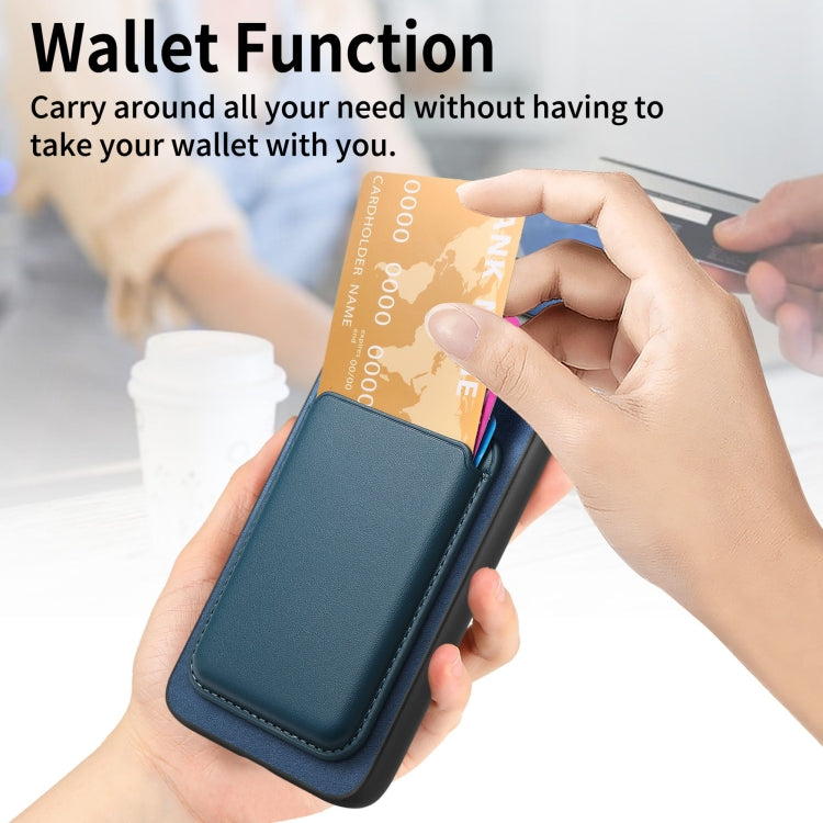 For Google Pixel 9 Retro Magsafe Card Bag PU Back Cover Phone Case(Blue) by buy2fix