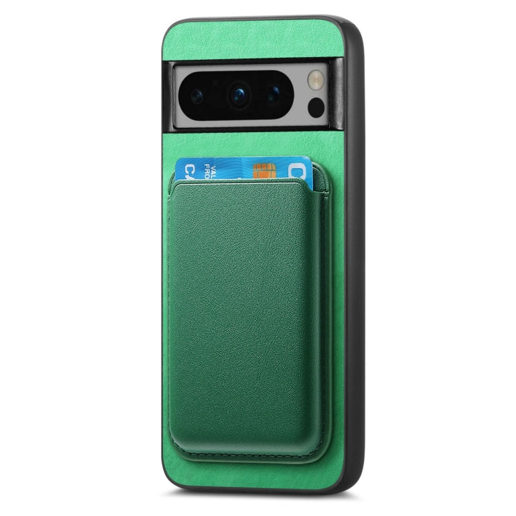 For Google Pixel 9 Retro Magsafe Card Bag PU Back Cover Phone Case(Green) by buy2fix