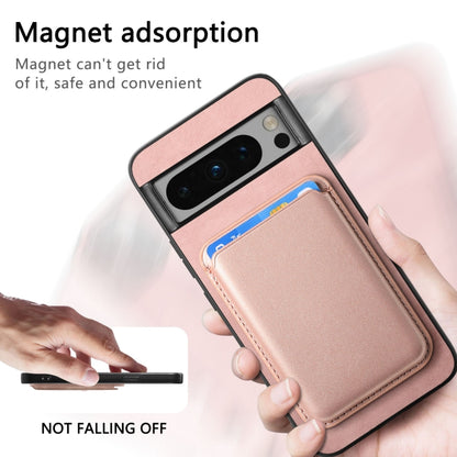 For Google Pixel 9 Pro Retro Magsafe Card Bag PU Back Cover Phone Case(Pink) by buy2fix