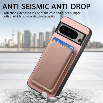 For Google Pixel 9 Pro Retro Magsafe Card Bag PU Back Cover Phone Case(Pink) by buy2fix