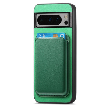 For Google Pixel 9 Pro Retro Magsafe Card Bag PU Back Cover Phone Case(Green) by buy2fix