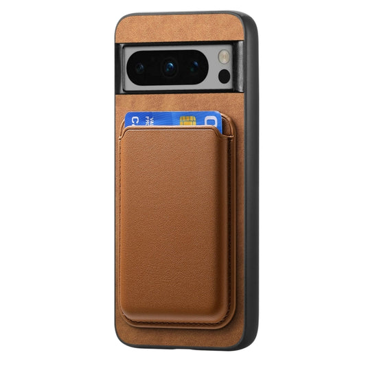 For Google Pixel 9 Pro Retro Magsafe Card Bag PU Back Cover Phone Case(Brown) by buy2fix