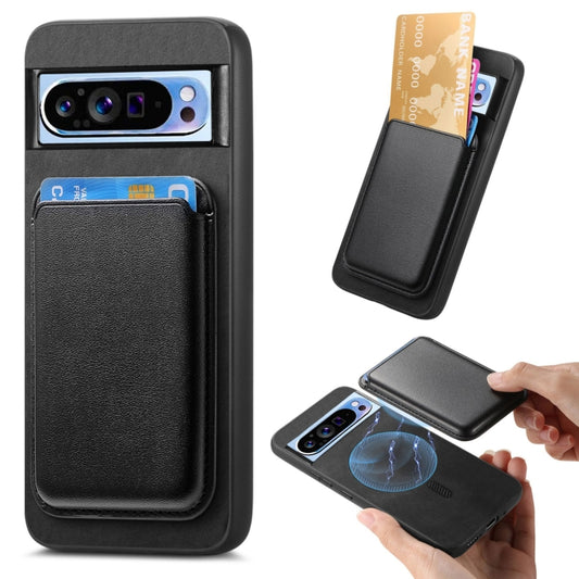 For Google Pixel 9 Pro Retro Magsafe Card Bag PU Back Cover Phone Case(Black) by buy2fix