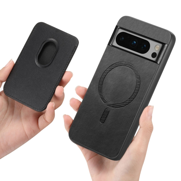 For Google Pixel 9 Pro Retro Magsafe Card Bag PU Back Cover Phone Case(Black) by buy2fix