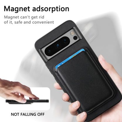 For Google Pixel 9 Pro Retro Magsafe Card Bag PU Back Cover Phone Case(Black) by buy2fix