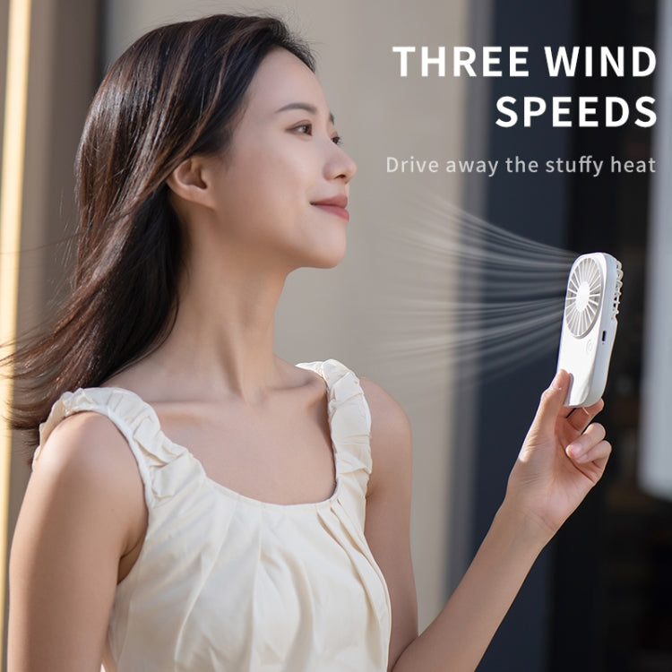 F11 Portable Rechargeable Hanging Neck Fan Cooling Handheld Fan 3 Speeds Desk Fan(Black) by buy2fix