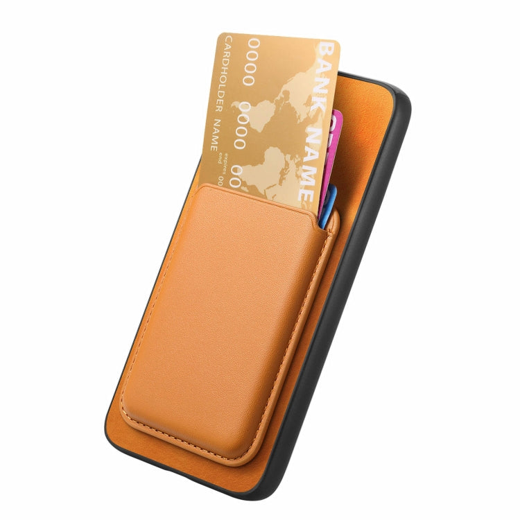 For Sony Xperia 5 V Retro Magsafe Card Bag PU Back Cover Phone Case(Yellow) by buy2fix