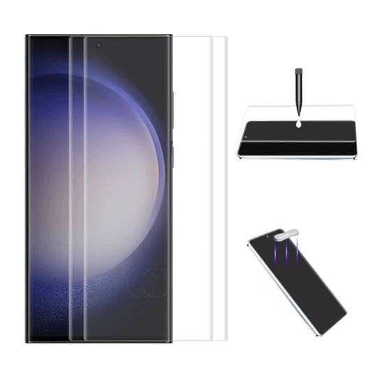 For Samsung Galaxy S23 Ultra 5G 2pcs ENKAY Hat-Prince UV Full Glue Tempered Glass Film