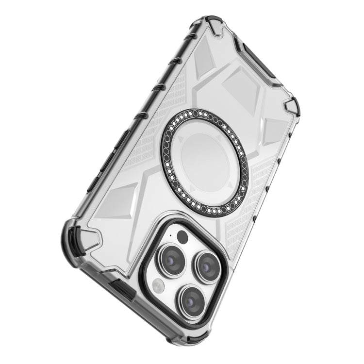 For iPhone 15 Pro Max MagSafe Armor Holder PC Hybrid TPU Phone Case(Black) by buy2fix