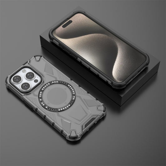 For iPhone 15 Pro MagSafe Armor Holder PC Hybrid TPU Phone Case(Black) - iPhone 15 Pro Cases by buy2fix | Online Shopping UK | buy2fix
