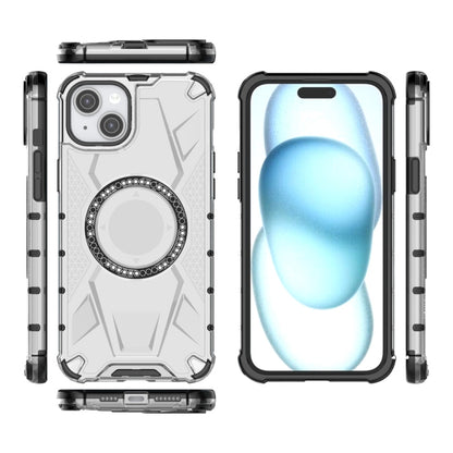 For iPhone 15 Plus MagSafe Armor Holder PC Hybrid TPU Phone Case(White) - iPhone 15 Plus Cases by buy2fix | Online Shopping UK | buy2fix