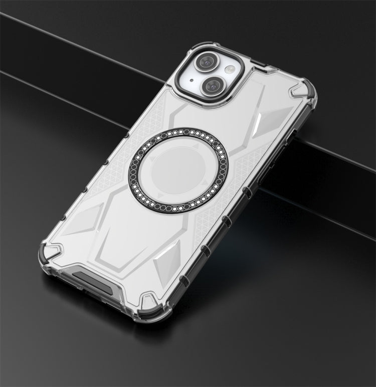 For iPhone 14 Plus MagSafe Armor Holder PC Hybrid TPU Phone Case(White) - iPhone 14 Plus Cases by buy2fix | Online Shopping UK | buy2fix