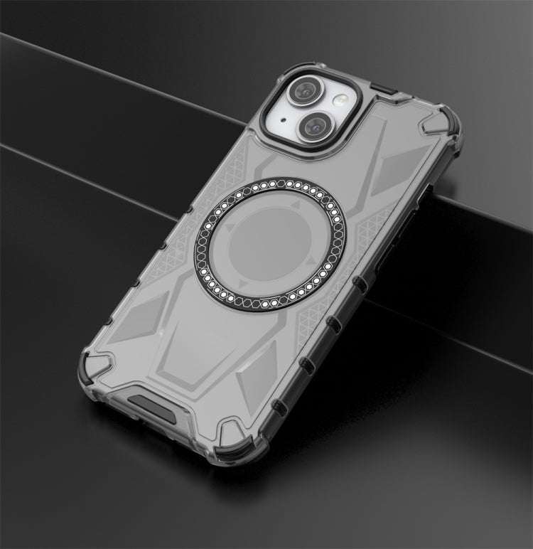 For iPhone 14 MagSafe Armor Holder PC Hybrid TPU Phone Case(Black) by buy2fix