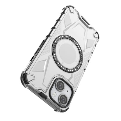 For iPhone 14 MagSafe Armor Holder PC Hybrid TPU Phone Case(White) by buy2fix